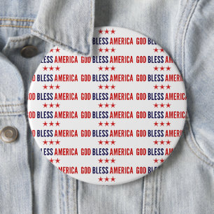 God Bless America 6 Cm Round Badge