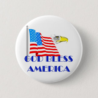 God Bless America 6 Cm Round Badge