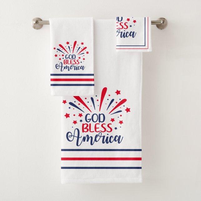 God Bless America – A Star-Spangled Tribute  Bath Towel Set (Insitu)