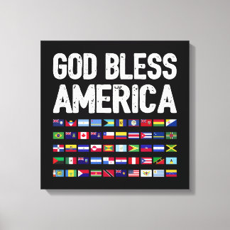 God Bless America All Countries Latino Pride I Canvas Print