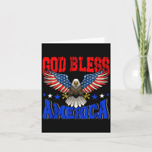 God bless america american eagle flag 4th july card