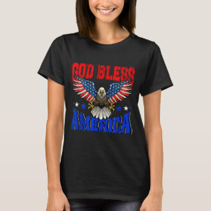 God bless america american eagle flag 4th julyGod T-Shirt