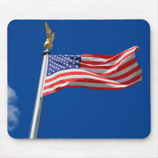 God Bless America, American Flag, Patriot Support Mouse Pad (Front)