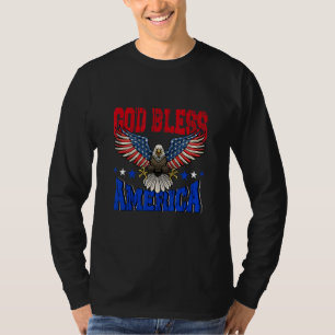 God Bless America American US Eagle Flag 4th July T-Shirt