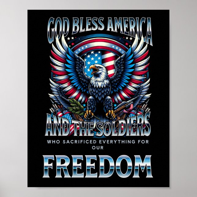 God Bless America and the Soldiers Poster (Front)