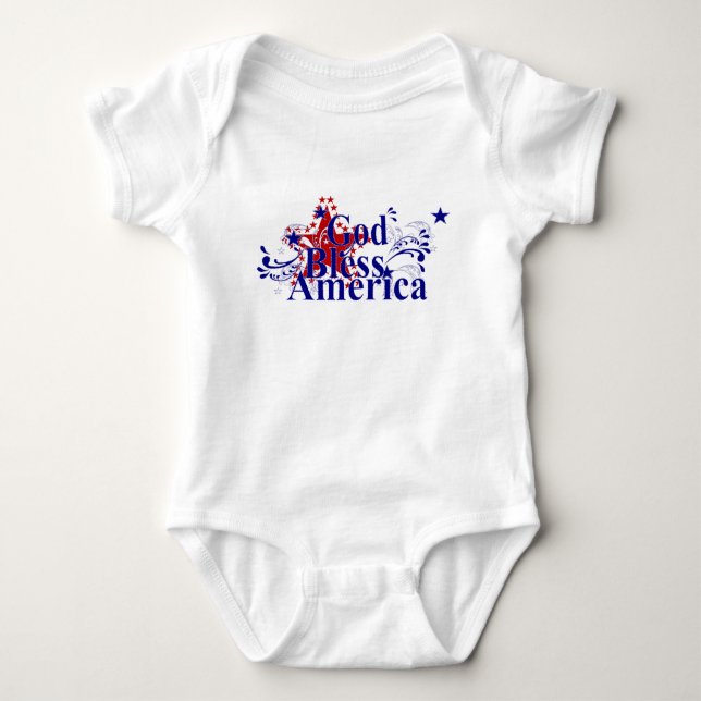 God Bless America Baby Bodysuit (Front)
