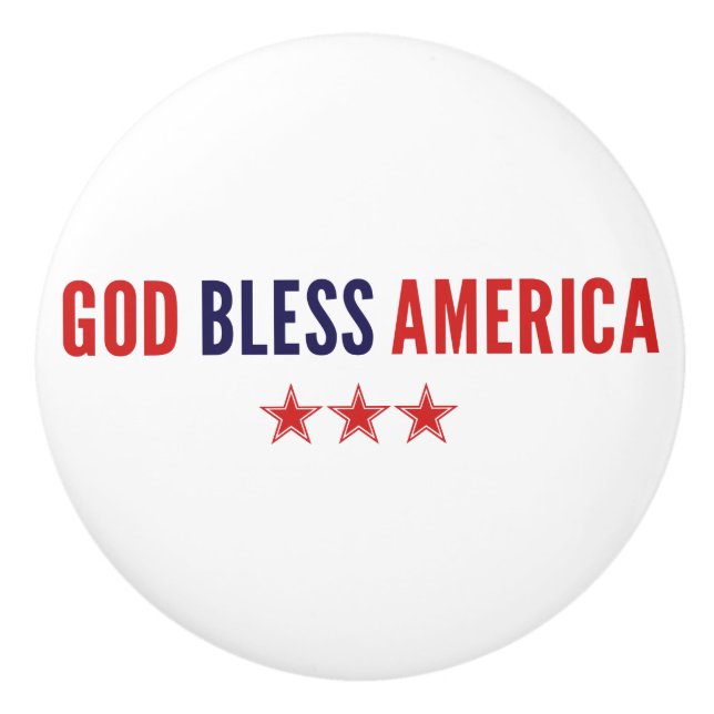 God Bless America Ceramic Knob (Front)