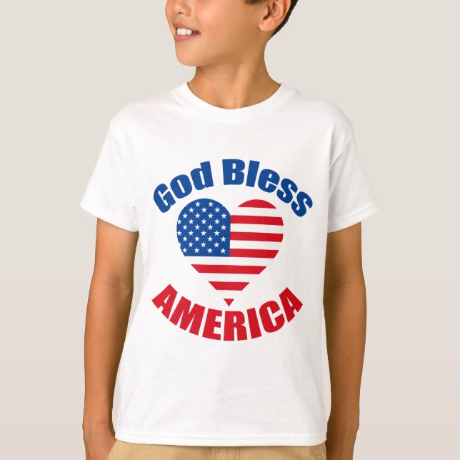 God Bless America Christian 4th of July Kids T-Shirt (Front)