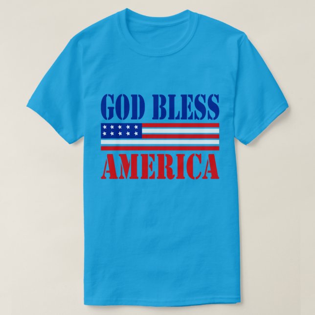 God Bless America Classic Patriotic T-Shirt (Design Front)