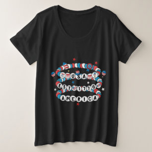 God Bless America Cross Design Plus Size T-Shirt