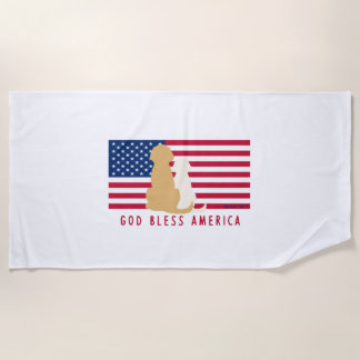 God Bless America Dog Bath  Towel