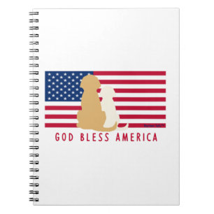 God Bless America Dogs Spiral Notebook Journal