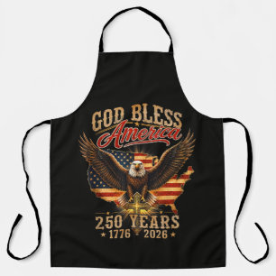 God Bless America Eagle 250 Years 1776 2026 Apron