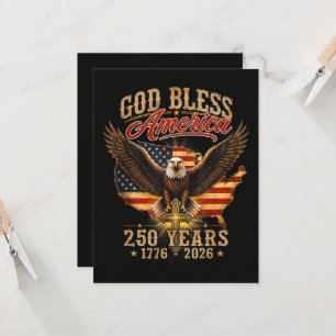 God Bless America Eagle 250 Years 1776 2026 Invitation