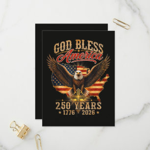 God Bless America Eagle 250 Years 1776 2026 Invitation Postcard