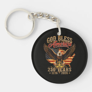 God Bless America Eagle 250 Years 1776 2026  Key Ring