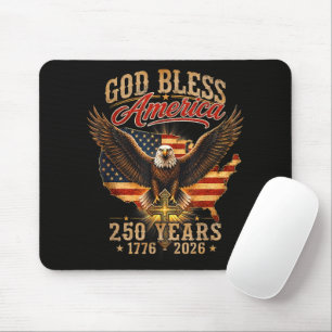 God Bless America Eagle 250 Years 1776 2026  Mouse Pad