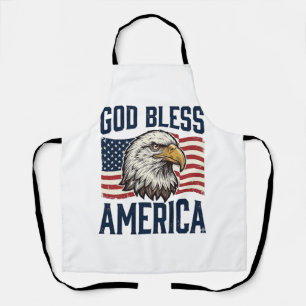 God Bless America Eagle Patriotic Vector Design_1 Apron