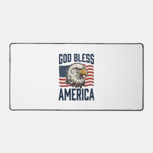 God Bless America Eagle Patriotic Vector Design_1 Desk Mat