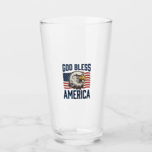 God Bless America Eagle Patriotic Vector Design_1 Glass
