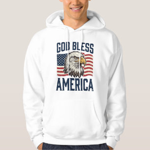 God Bless America Eagle Patriotic Vector Design_1 Hoodie