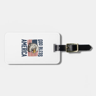 God Bless America Eagle Patriotic Vector Design_1 Luggage Tag