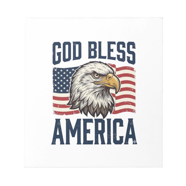 God Bless America Eagle Patriotic Vector Design_1 Notepad (Front)