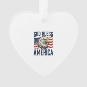 God Bless America Eagle Patriotic Vector Design_1 Ornament
