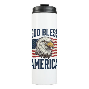 God Bless America Eagle Patriotic Vector Design_1 Thermal Tumbler