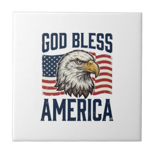 God Bless America Eagle Patriotic Vector Design_1 Tile