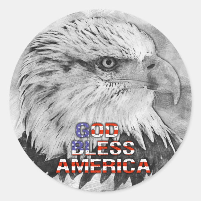 God Bless America Eagle Sticker (Front)