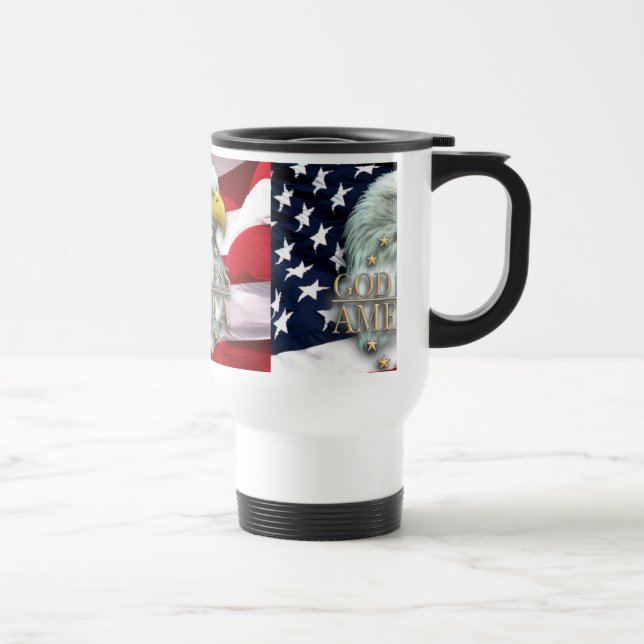 GOD BLESS AMERICA EAGLE TRAVEL MUG (Right)