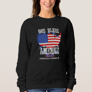 God Bless America Especially Homer AK US State Des Sweatshirt