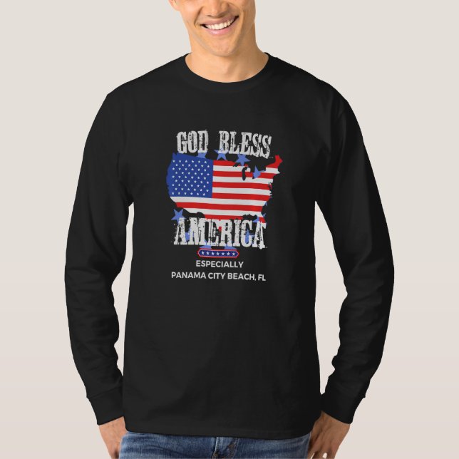 God Bless America Especially Panama City-Beach FL  T-Shirt (Front)
