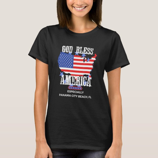 God Bless America Especially Panama City-Beach FL  T-Shirt (Front)