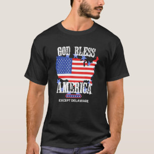 God Bless America Except Delaware Sarcasm Joke T-Shirt