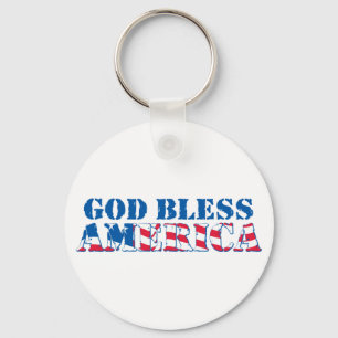 God Bless America (flag) Key Ring