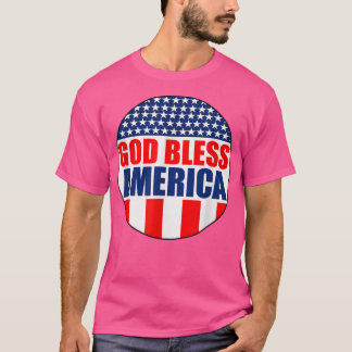 God Bless America  Flag red white and blue with st T-Shirt