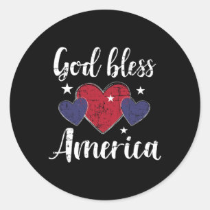 God Bless America For Independence Day On 4th Of J Classic Round Sticker