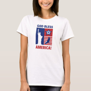 God Bless America" Full-Sleeve Round Neck T-Shirt 