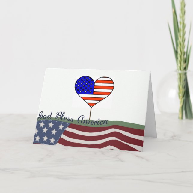 God Bless America Greeting Card (Front)