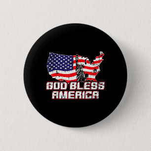 God Bless America _ Happy Independence Day Party 6 Cm Round Badge