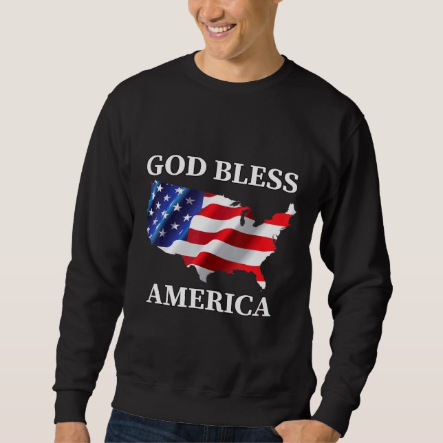 God Bless America Holiday Patriotic Sweatshirt (Front)