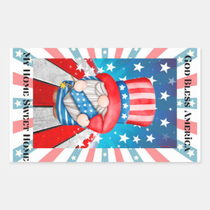 God Bless America Home Sweet Home Rectangular Sticker