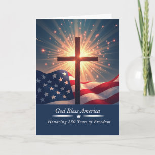 God Bless America Honoring 250 Years of Freedom Pa Card