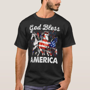 God Bless America Independence Day Horse T-Shirt