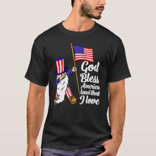 God Bless America Land That I Love America Flag L T-Shirt