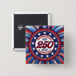 God Bless America Land That I Love Graphic FireRWB 15 Cm Square Badge
