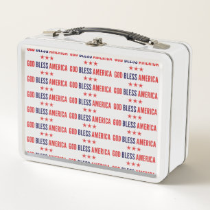 God Bless America Metal Lunch Box