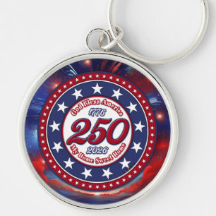 God Bless America My Home Sweet Home Graphic F RWB Key Ring